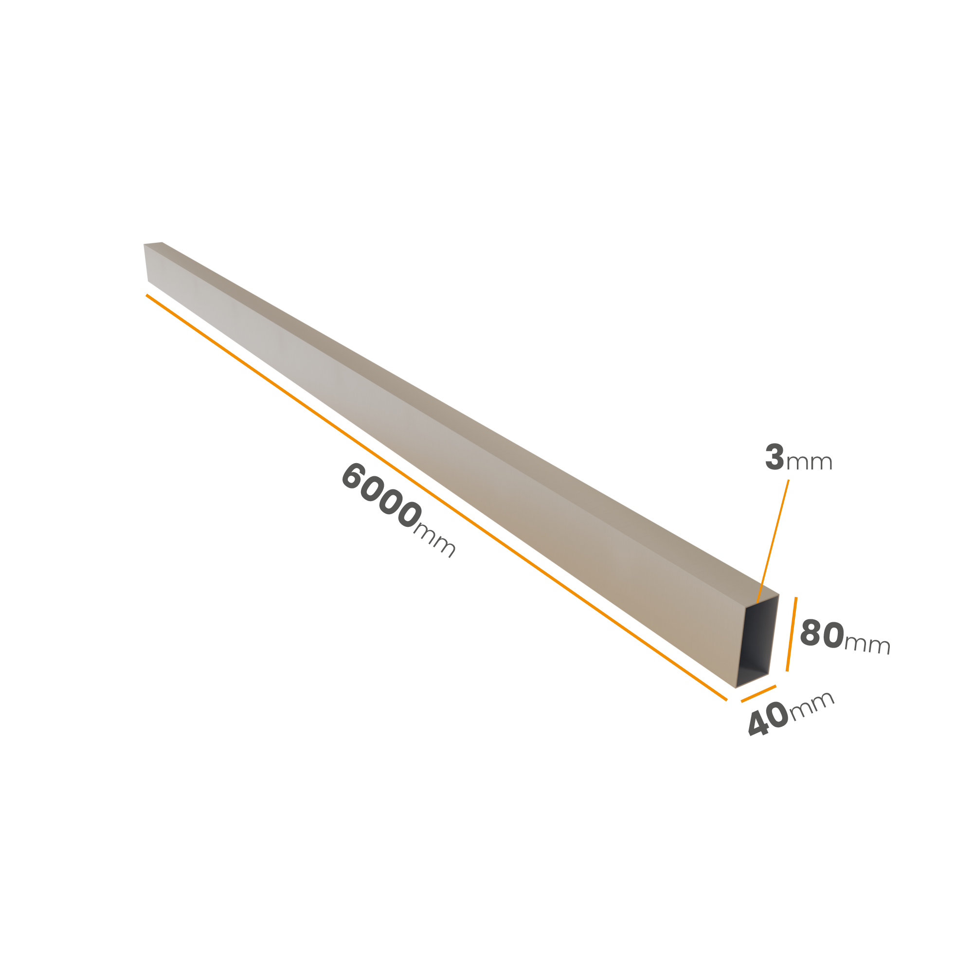 Profil aluminiowy 80x40x3,0x6000 6060 T66